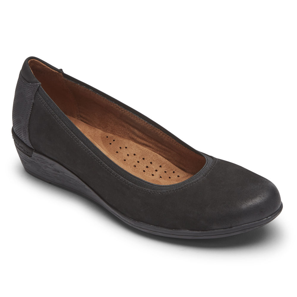 Pumps Rockport Mujer Mexico - Cobb Hill Devyn Wedge Negros - RYNQA4697